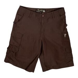 Vintage Gotcha Cargo Shorts Mens 32 Brown Multi Utility Pocket Zip Casual Skate